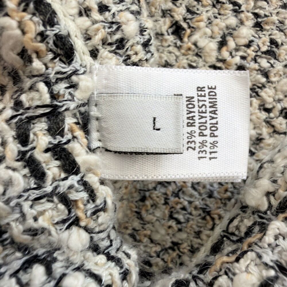 St. John Bouclé Tweed Wide-Leg Knit Pants Salt & Pepper L Quiet Luxury Old Money - Picture 6 of 11